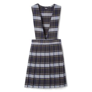 Plaid V-Neck Pleated Jumper