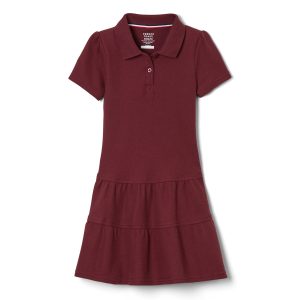 Short Sleeve Ruffle Piqué Polo Dress