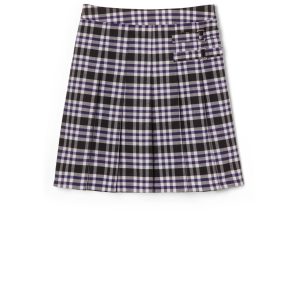 Plaid Pleated Two-Tab Skort