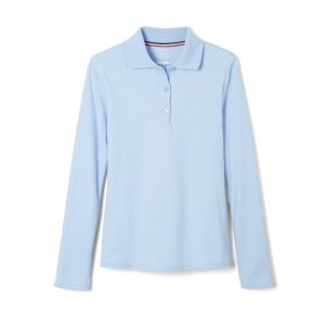 Long Sleeve Fitted Interlock Polo with Picot Collar (Feminine Fit)