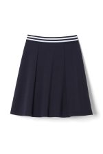 Pull-On Stretch Ponte Skort with Striped Elastic Waistband