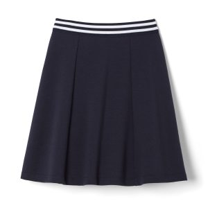 Pull-On Stretch Ponte Skort with Striped Elastic Waistband