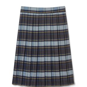 Below The Knee Plaid Pleated Skirt